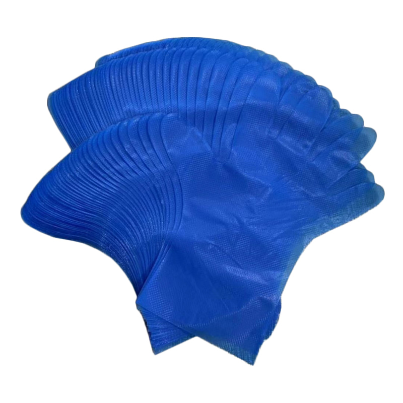 Rintangan kimia Sarung tangan TPE biru (corak berlian) Rintangan kimia Sarung tangan TPE biru (corak berlian)