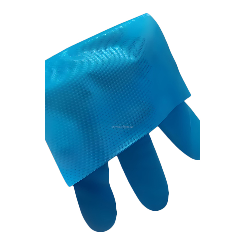 Rintangan kimia Sarung tangan TPE biru (corak berlian) Rintangan kimia Sarung tangan TPE biru (corak berlian)