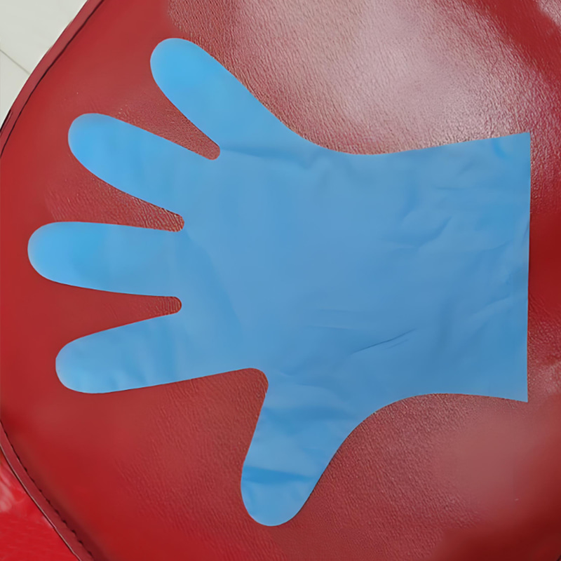 ‌Sarung tangan TPE biru rintangan kimia (tekstur matte)