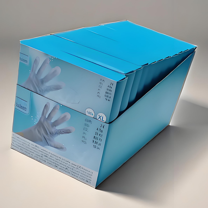 ‌Sarung tangan TPE biru rintangan kimia (tekstur matte)
